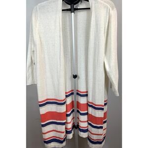 Cj Banks Lightweight Cardigan Women's 1X Striped 3/4 Sleeve